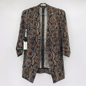 Babaton Power Hip Blazer Brown Snake Print Size 00